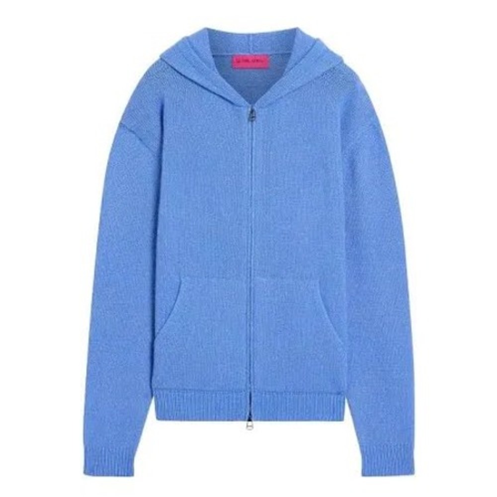 The Elder Statesman Zip Up Cashmere Hoodie Crypto Blue Size Medium‎ New W/ Tags